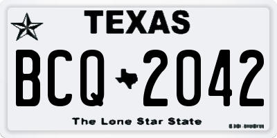TX license plate BCQ2042
