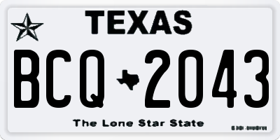 TX license plate BCQ2043