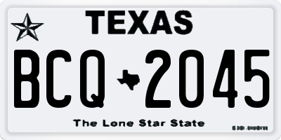 TX license plate BCQ2045