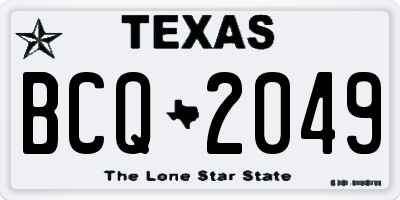 TX license plate BCQ2049