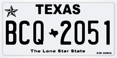 TX license plate BCQ2051