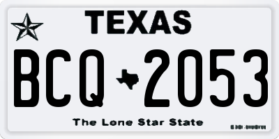 TX license plate BCQ2053