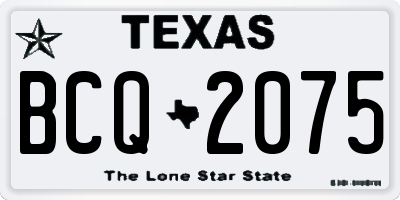 TX license plate BCQ2075