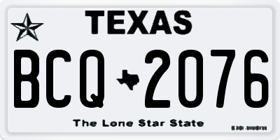 TX license plate BCQ2076