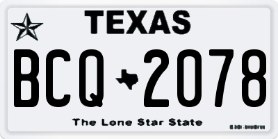 TX license plate BCQ2078