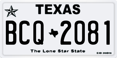 TX license plate BCQ2081