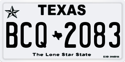 TX license plate BCQ2083