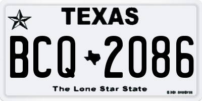 TX license plate BCQ2086
