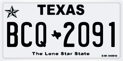 TX license plate BCQ2091