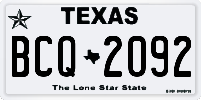 TX license plate BCQ2092
