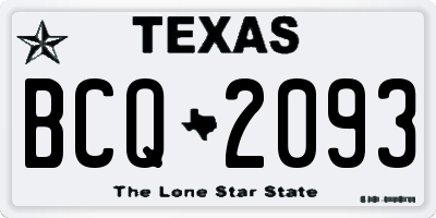 TX license plate BCQ2093