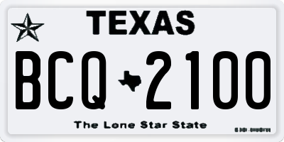 TX license plate BCQ2100