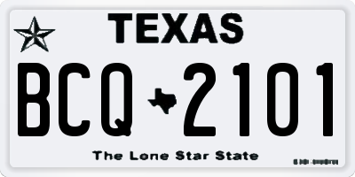 TX license plate BCQ2101