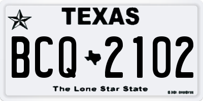 TX license plate BCQ2102