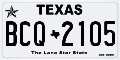 TX license plate BCQ2105