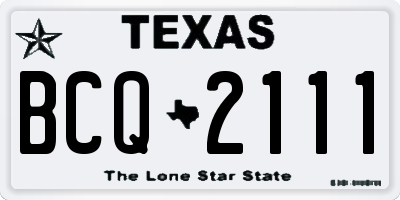 TX license plate BCQ2111