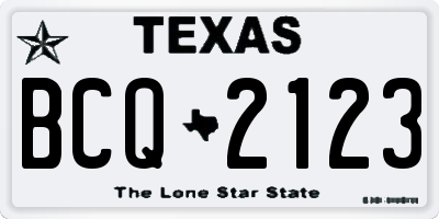 TX license plate BCQ2123