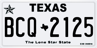 TX license plate BCQ2125