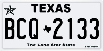 TX license plate BCQ2133