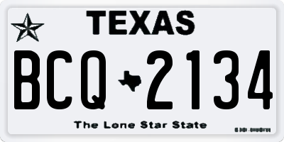 TX license plate BCQ2134