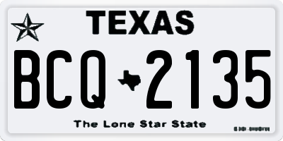 TX license plate BCQ2135