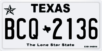 TX license plate BCQ2136