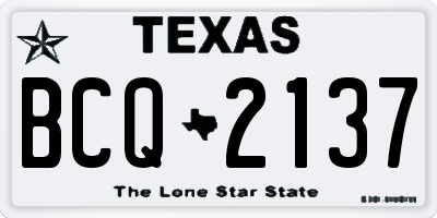 TX license plate BCQ2137