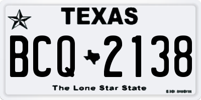 TX license plate BCQ2138