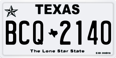 TX license plate BCQ2140