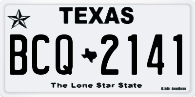 TX license plate BCQ2141