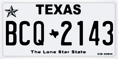 TX license plate BCQ2143