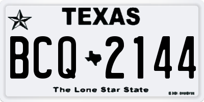 TX license plate BCQ2144