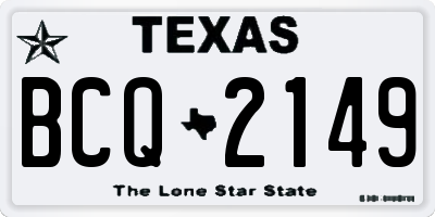 TX license plate BCQ2149