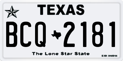 TX license plate BCQ2181