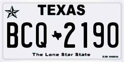 TX license plate BCQ2190