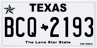 TX license plate BCQ2193