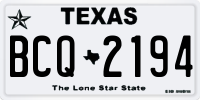 TX license plate BCQ2194