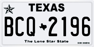 TX license plate BCQ2196