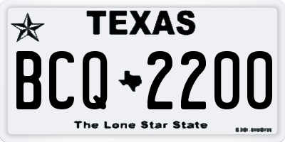 TX license plate BCQ2200