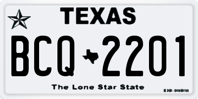 TX license plate BCQ2201