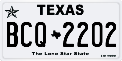 TX license plate BCQ2202