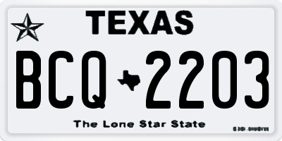 TX license plate BCQ2203