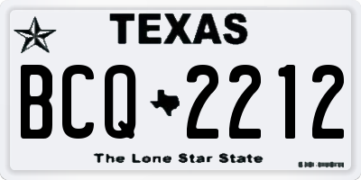 TX license plate BCQ2212