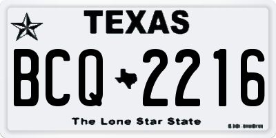 TX license plate BCQ2216