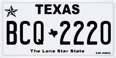 TX license plate BCQ2220