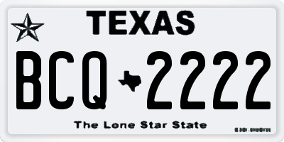 TX license plate BCQ2222