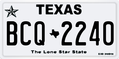 TX license plate BCQ2240