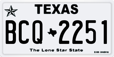 TX license plate BCQ2251
