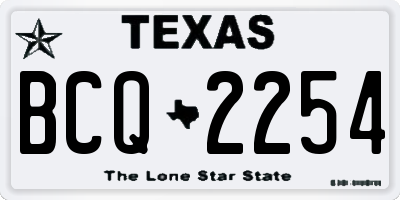 TX license plate BCQ2254