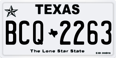 TX license plate BCQ2263